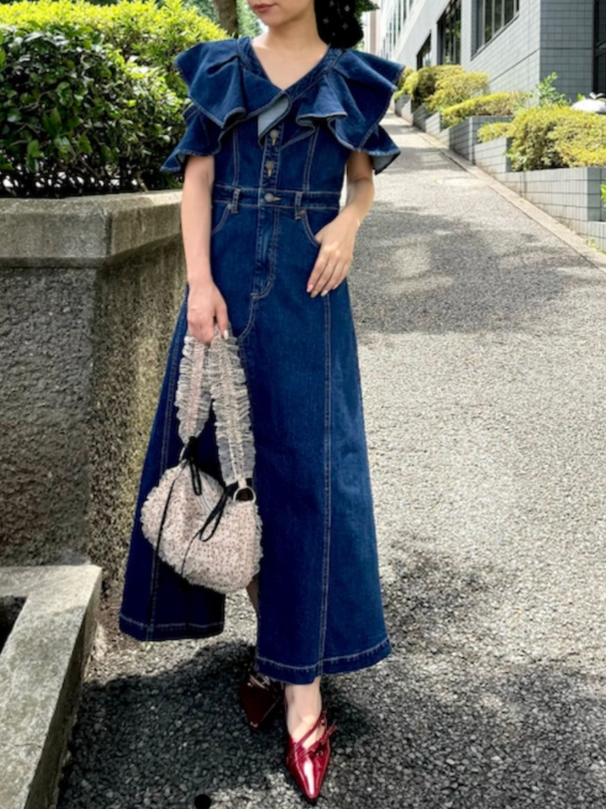 LILY BROWN デニムフリルワンピース リリーブラウン LILY BROWN デニムフリルワンピース （BRW
