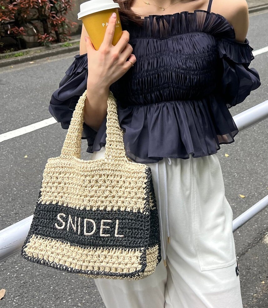 SNIDEL💛ナチュラル素材でお作りしたトレンド柄編みトートバッグ