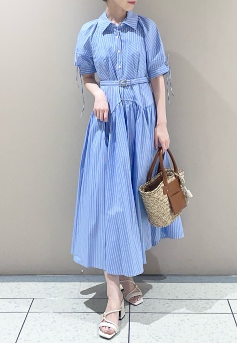 LILY BROWN シャツワンピース　ネイビー シャツワンピース(マキシ・ロングワンピース)｜ワンピース｜LILY