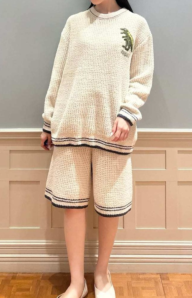6/5ハナlike様【極美品】ebure コットンテープカノコプルオーバー gelato pique 🦖【HOMME】ワッフルダイナソーパーカ・ワッフル