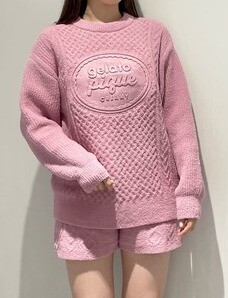 【きなこさん専用】グレーのカーディガンとパンツ、ピンクショートパンツ3点セット！ gelato pique🍫【Valentine】🍫アランプルオーバー・アランショート