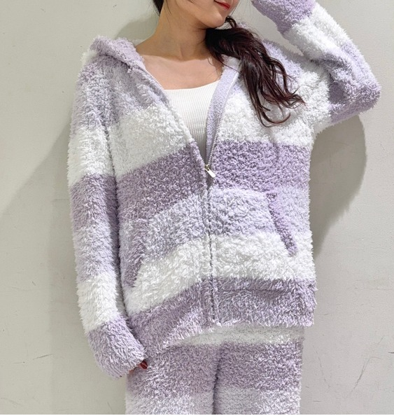 【mayu】BIG＆ぶら下がり★大小すのチル用ニットセット（紫＆黄色＆白） 🎄Christmas gift♡gelato pique 3ボーダーシリーズ🎄 | ウサギ