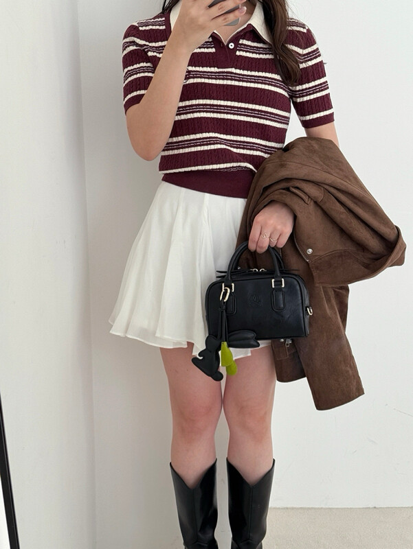 SNIDEL💗ワンポイントレイヤードポロニットプルオーバー | ウサギ