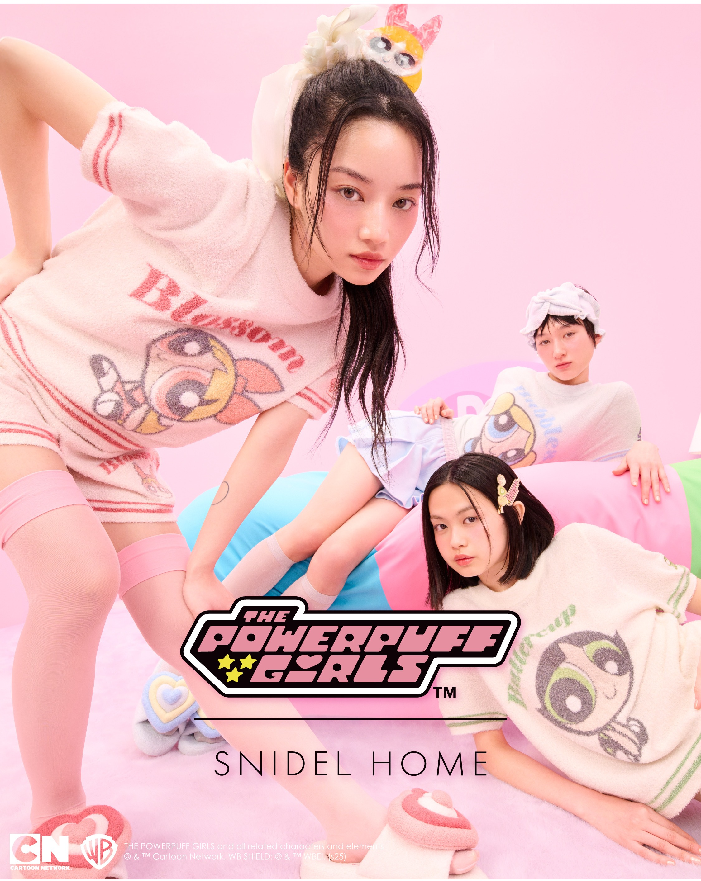 SNIDEL The Powerpuff Girls ニットカーディガン リボン釦ニットカーディガン(カーデ＆ガウン)｜スナイデルホーム