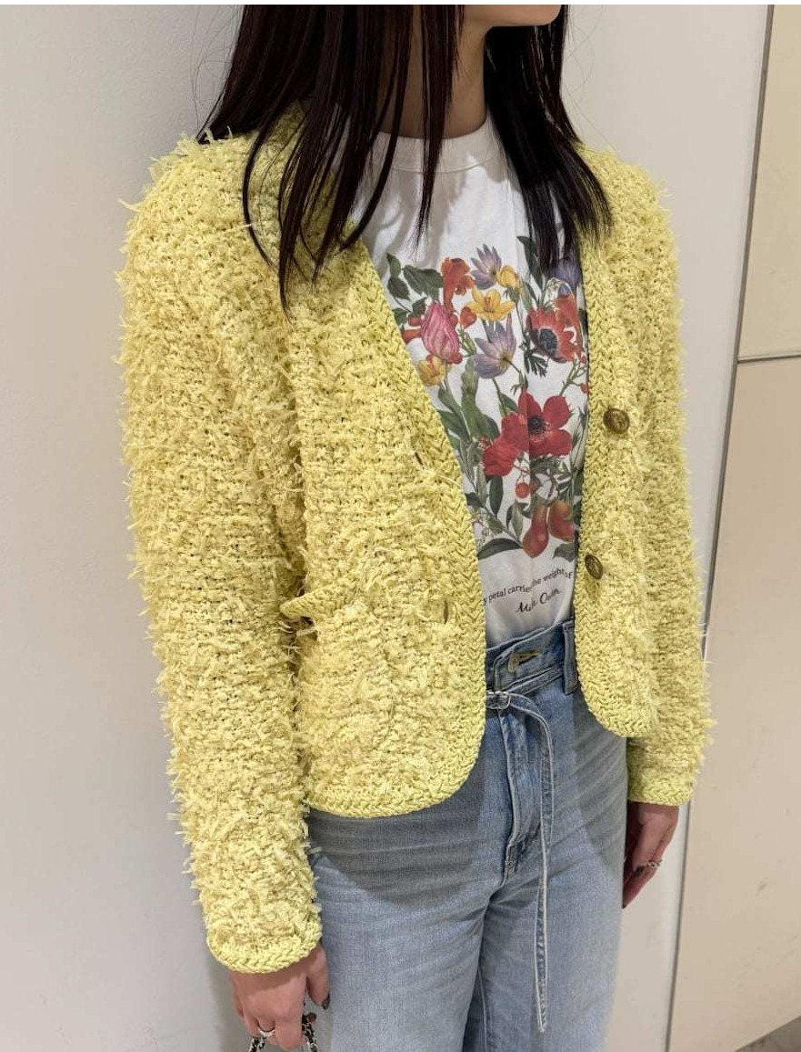 ❁Mila Owen❁まるでツイードのような、リッチなリボンヤーンニット