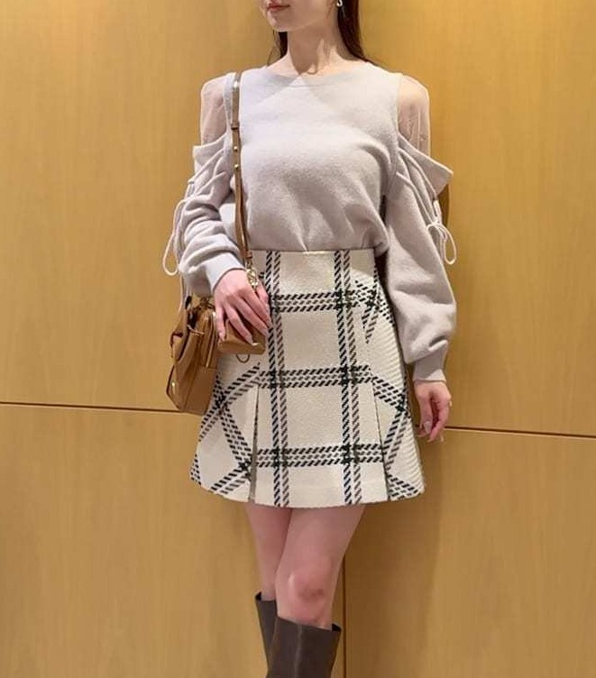 【 S A L E 】SNIDEL Sustainableロービングチェックミニスカート🍓