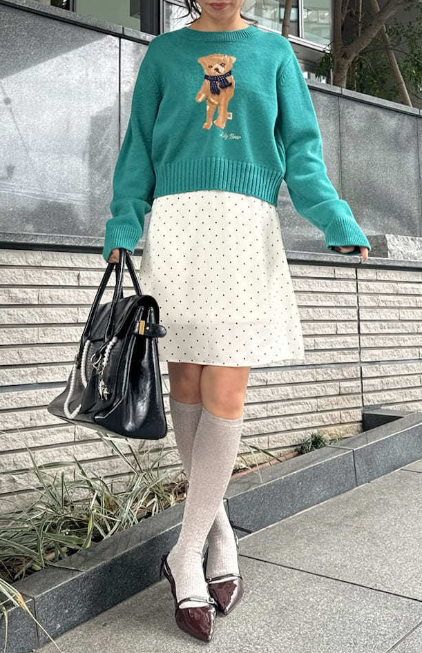 【 S A L E 】LILY BROWN  Lily Bearフリンジマフラーニットトップス 🧸🧣