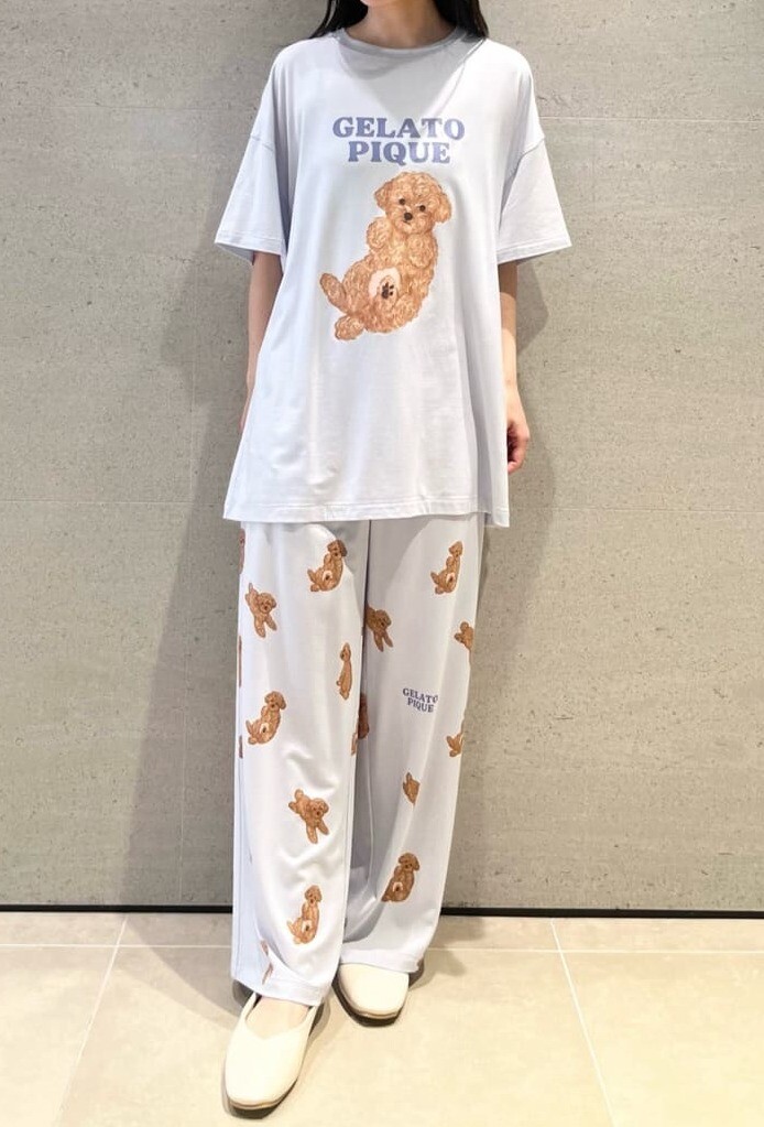 gelato piqe🥕ドッグワンポイントTシャツ🥕ドッグ柄ロングパンツ🥕