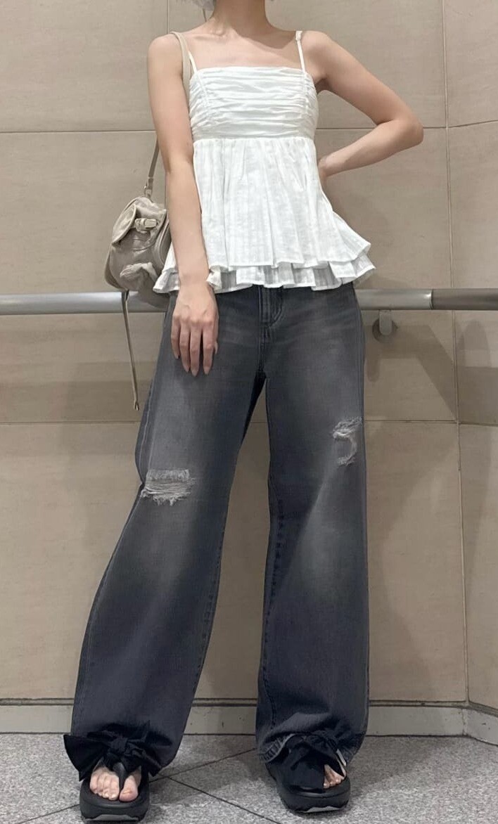 FRAY I.D 50%OFF☘️バックシャンペプラムギャザーキャミソール☘️
