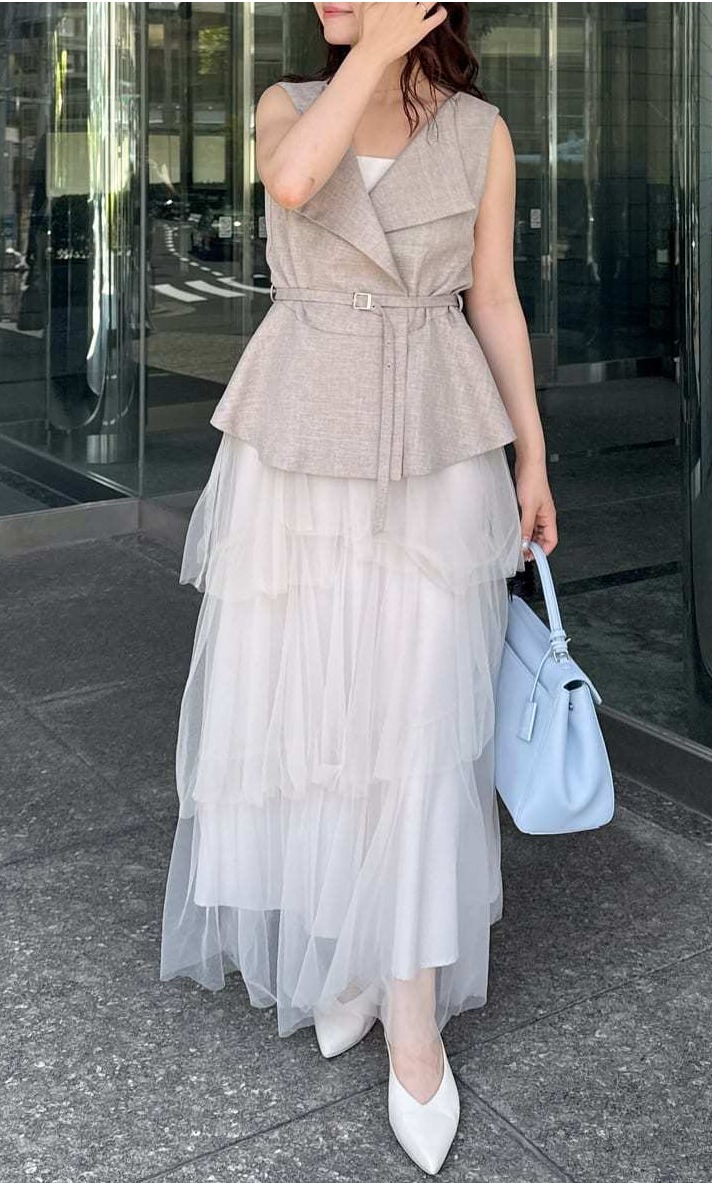 FRAY.ID💙2wayジレ×チュールスカートのセットは単品でも活躍！！