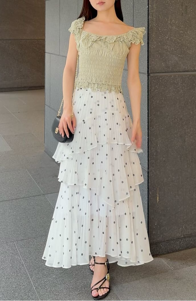 💜SNIDEL💜サステナ素材を使用！人気のアシンメトリティアードスカートをアップデート！