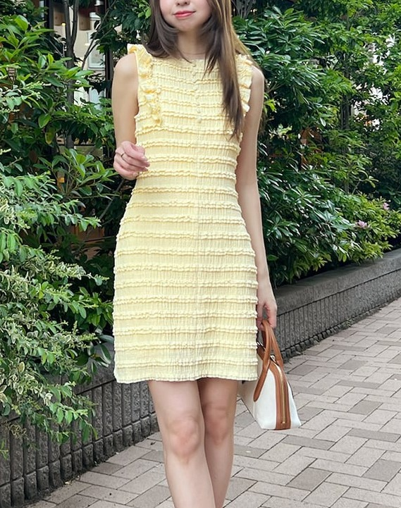 SNIDEL💛シンプルながらも華やかなカットレースミニワンピース