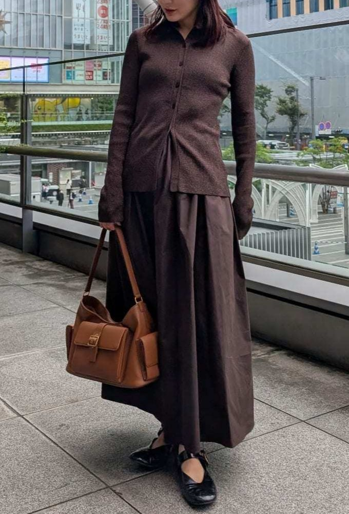 🍁Mila Owen🍁ポロ襟ニットと、きれいめフレアスカートの2枚セット