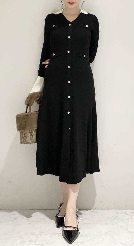 🍰LILY BROWN クラシカルムード漂うポロニットワンピース🍰