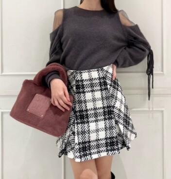【 S A L E 】SNIDEL ロービングチェックスカショーパン💘