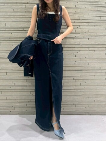 LILY BROWN　🌷セーラーデニムジャケット🌷デニムロングスカート🌷