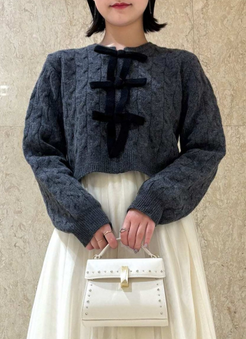 🎀CELFORD リボンモチーフケーブルニットプルオーバー🎀
