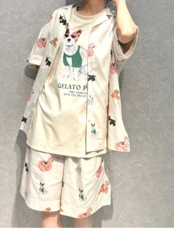 gelato pique 🧡【UNISEX】🧡🌿ワンポイントTシャツ SUMMER DOG総柄シャツ SUMMER DOG総柄ハーフパンツ🌿
