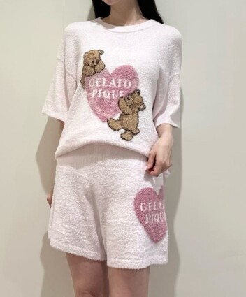 gelato pique ⚓【接触冷感】スムーズィーBEAR　HEART ジャガードプルオーバー⚓スムーズィー HEART ジャガードショートパンツ