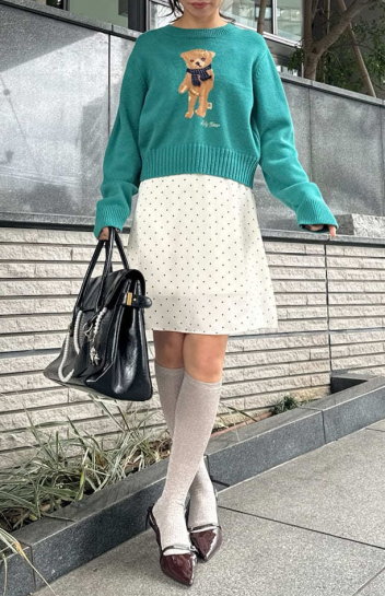 【 S A L E 】LILY BROWN  Lily Bearフリンジマフラーニットトップス 🧸🧣