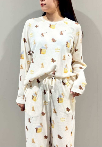 🐻gelato pique🐻はちみつベア柄ワンポイントTシャツ・はちみつベア柄プルオーバー・はちみつベア柄ロングパンツ・はちみつベア柄ワンピース