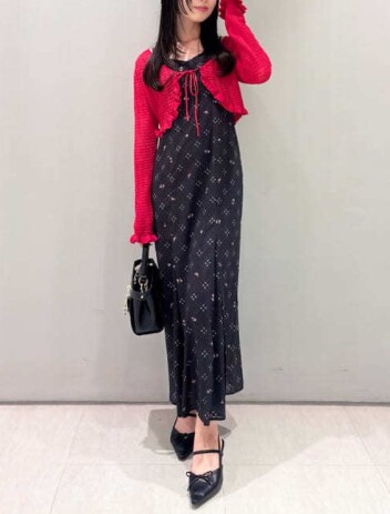 LILY BROWN ニットカーディガン×キャミワンピース 💛