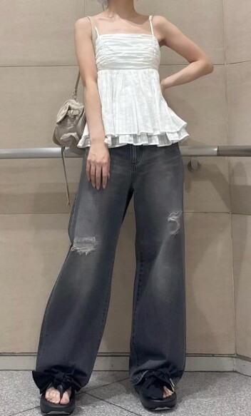 FRAY I.D 50%OFF☘️バックシャンペプラムギャザーキャミソール☘️