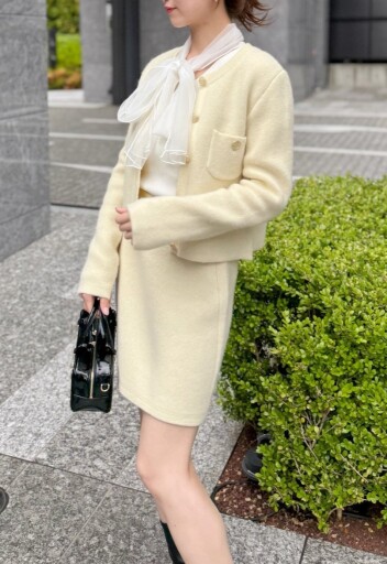 💕SNIDEL💕ふんわりボウタイチュールリボンドッキングの着回し力抜群なニットプルオーバー
