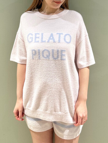 gelato pique スムーズィーのロゴ入りトップスとボーダー柄ショートパンツのセット💗