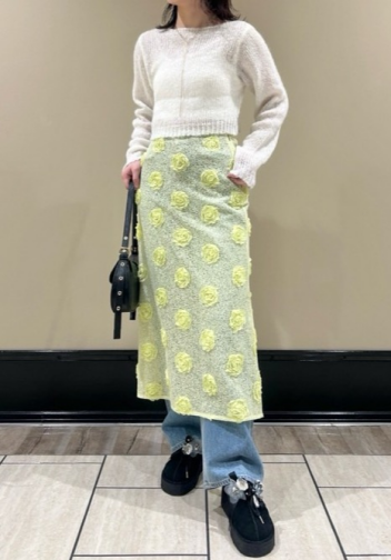 LILY BROWN 🌸 フラワーモチーフメッシュスカート 🌸