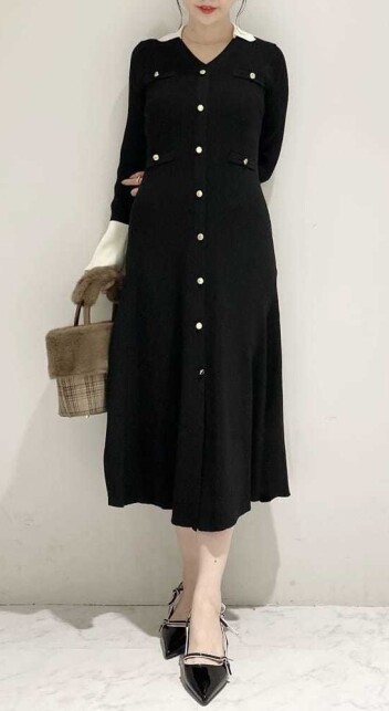 🍰LILY BROWN クラシカルムード漂うポロニットワンピース🍰