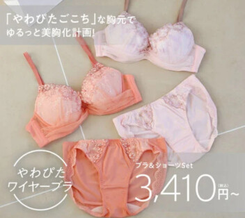【NEW】やわぴたワイヤーブラ ブラ＆ショーツセット　マイリトルガーデン🪽🍊